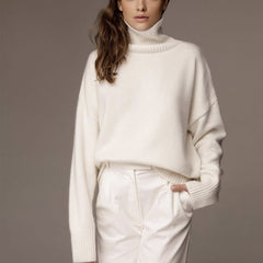 High Collar Loose Knitted Top Sweaters Clothing