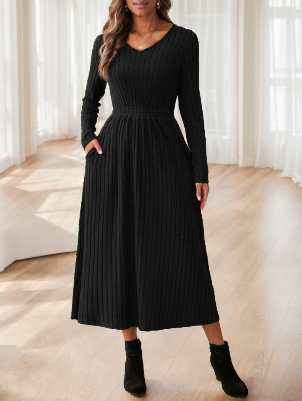 Fall Solid Color Dress