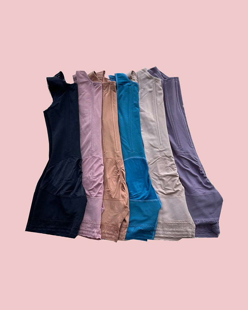 High Double Compression Garment Abdomen Tummy Control  Adjustable Bodysuit with Hooks