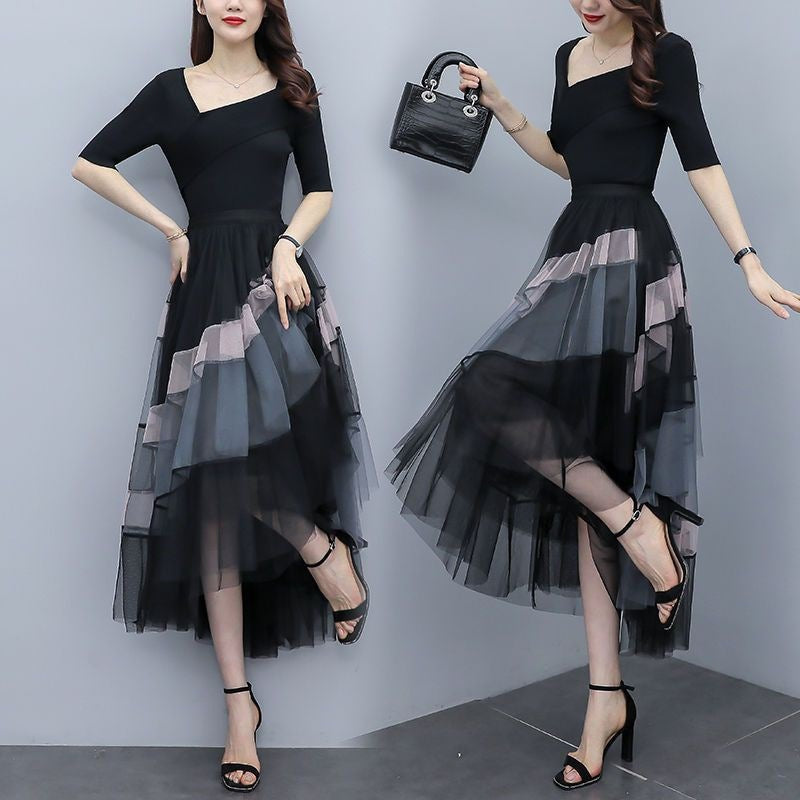 Adult Lady Like Woman Western Style Youthful-looking Lightly Mature Tulle Skirt