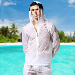 Men's Ultra-thin Sun Protection Clothing And Breathable Casual Solid Color Beachwear