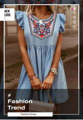Embroidery Waist Dress