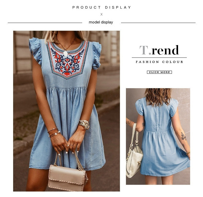 Embroidery Waist Dress