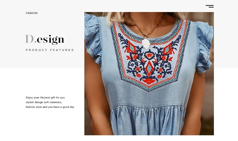 Embroidery Waist Dress