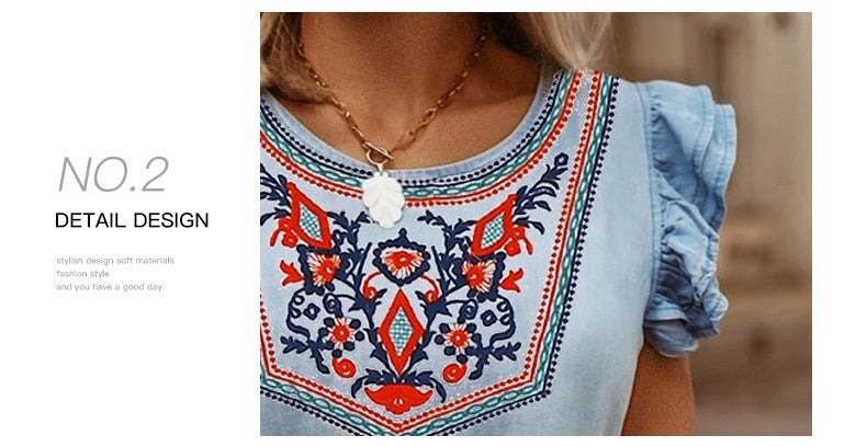 Embroidery Waist Dress