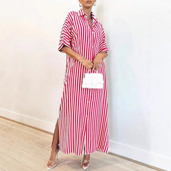 Elegant Casual Striped Womens Dress