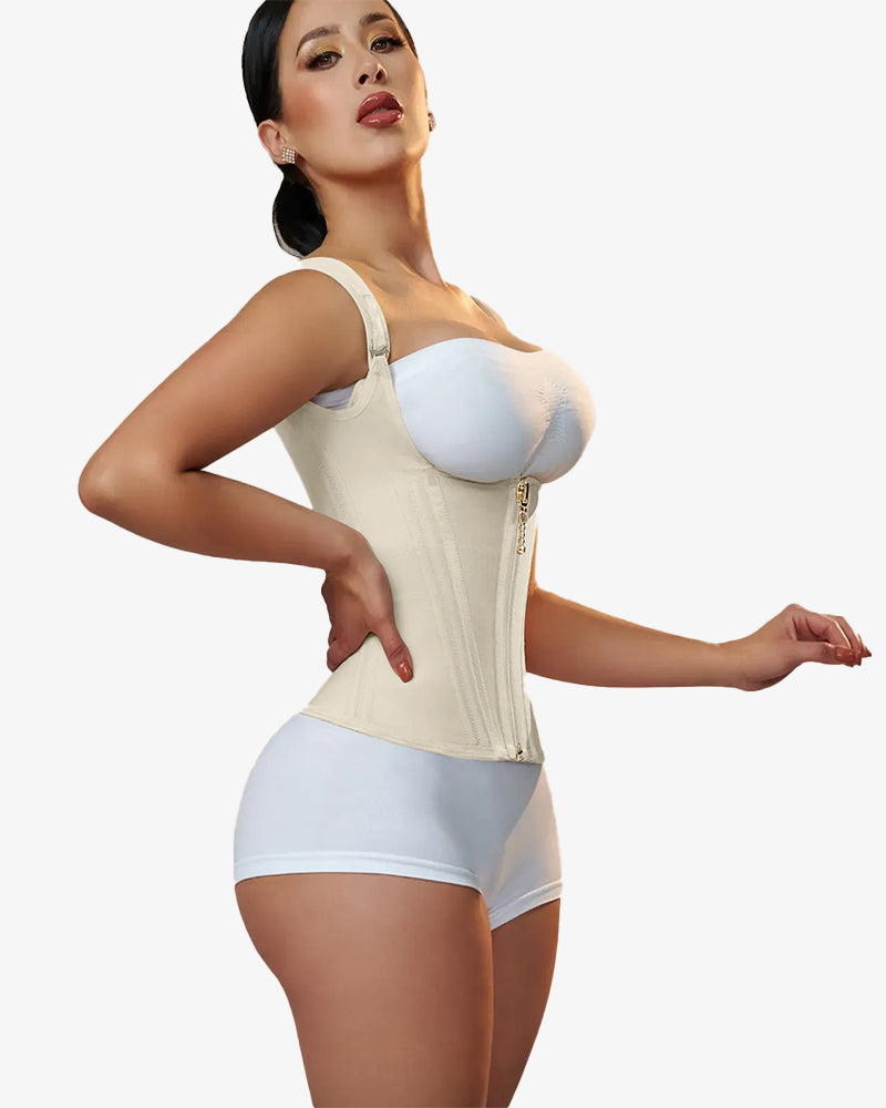 Waist Trainer for Vest Body Shaper Cincher Trimmer Tank Top Sport Girdle with Steel Bones