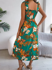 Flowers Print Suspender Corset Dress Ins Holiday Beach Long Dresses Clothing For Women