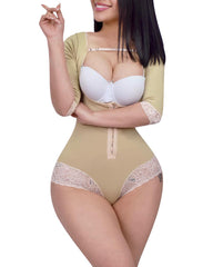Full Body Waist Trainer Zipper Tummy Control Upper Arm Open Bust Slimmer Corset Shaper Girdle