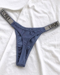Low Waist T Pants Narrow Edge Water Diamond Underwear Sports Hip Lifting Thong Breathable Invisible