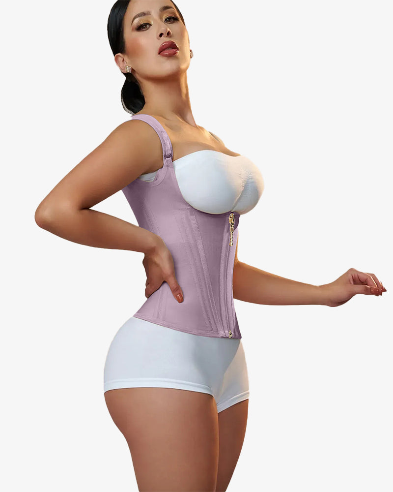 Waist Trainer for Vest Body Shaper Cincher Trimmer Tank Top Sport Girdle with Steel Bones
