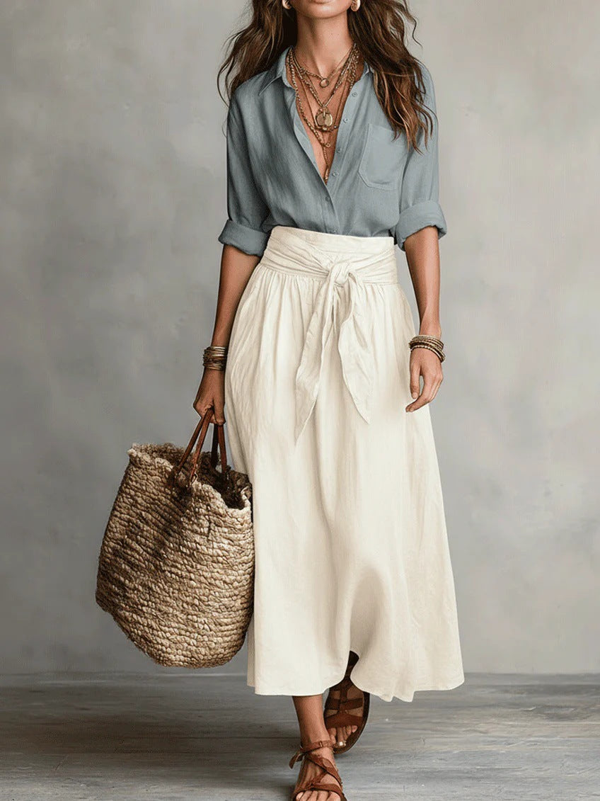 Casual Skirt And Shirt Two-Piece Set