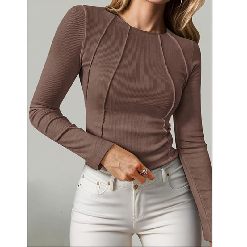 Long Sleeve T Shirts Crewneck Slim Fit Tops Going Out Fall Basic Tee