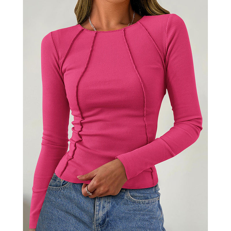 Long Sleeve T Shirts Crewneck Slim Fit Tops Going Out Fall Basic Tee