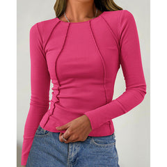 Long Sleeve T Shirts Crewneck Slim Fit Tops Going Out Fall Basic Tee