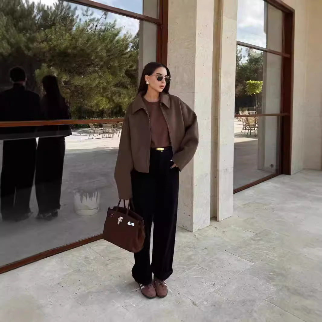 Fall And Lapels Woolen Coat