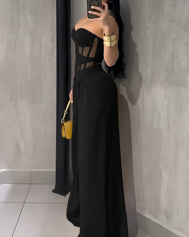 Bandeau Slimming Fit Casual Wide-Leg Jumpsuit