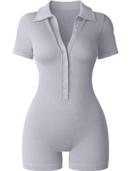 Deep V-Breasted Short-Sleeved Body Shaper