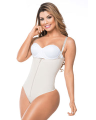 Shapewear Bodysuit Adjustable Shoulder Straps Zipper Control Body Shaper Fajas