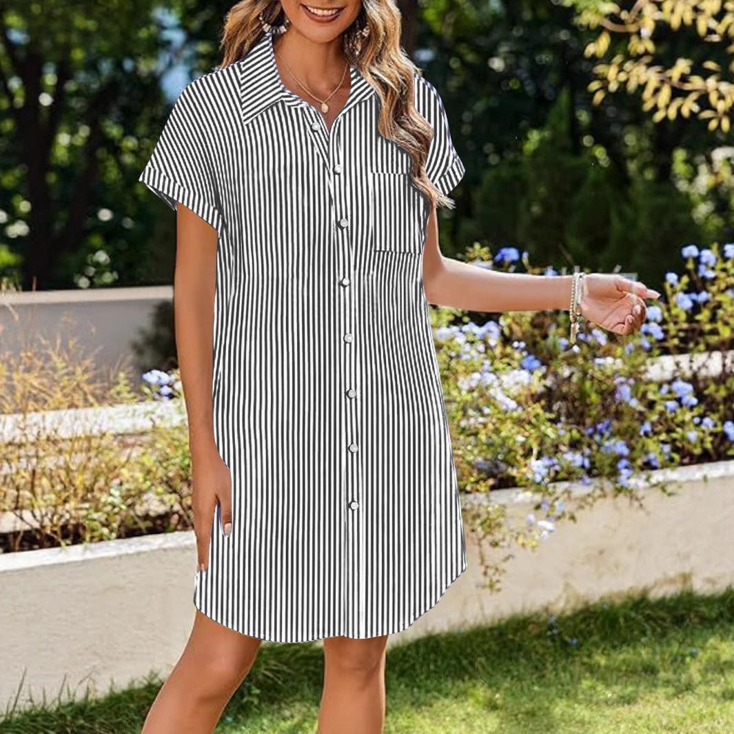Striped Shirt Dress