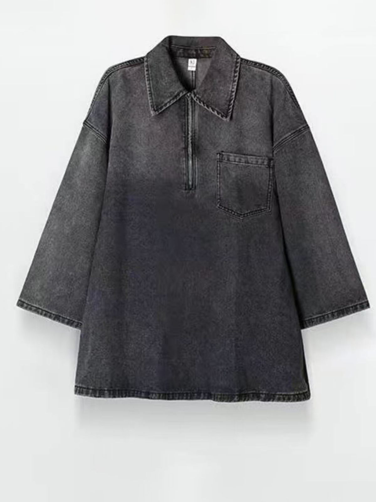 Stylish Collared Loose Denim Dress