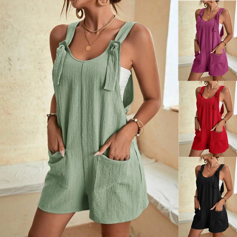 Solid Color Camisole Jumpsuit â€?Casual One-Piece