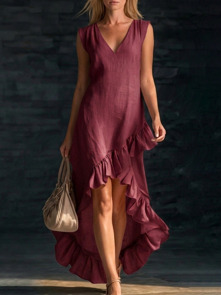 Cotton-linen Long Dress For Women
