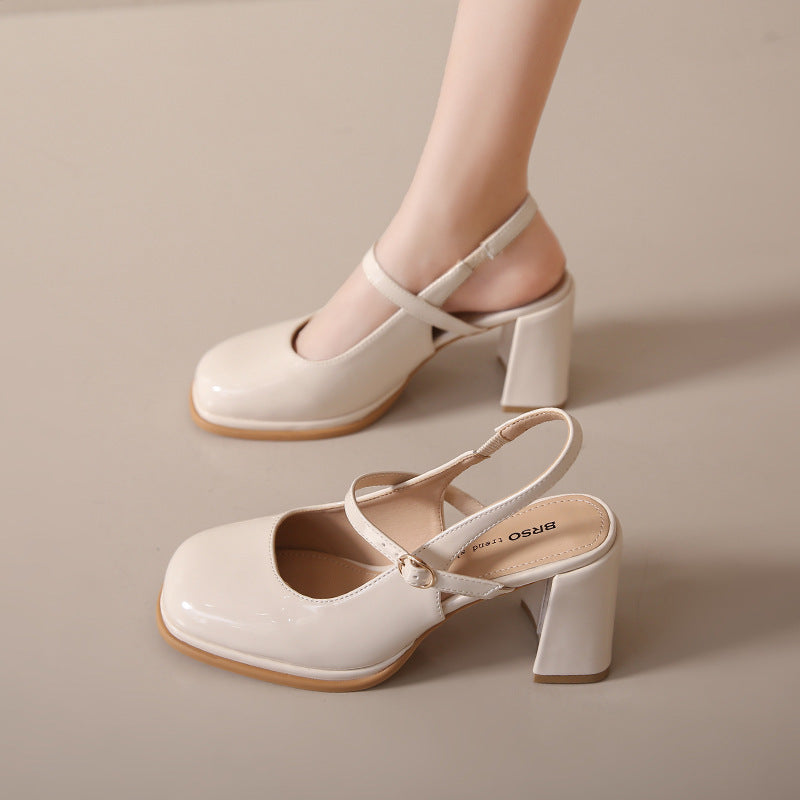 French Toe Cap High Heel Sandals Women