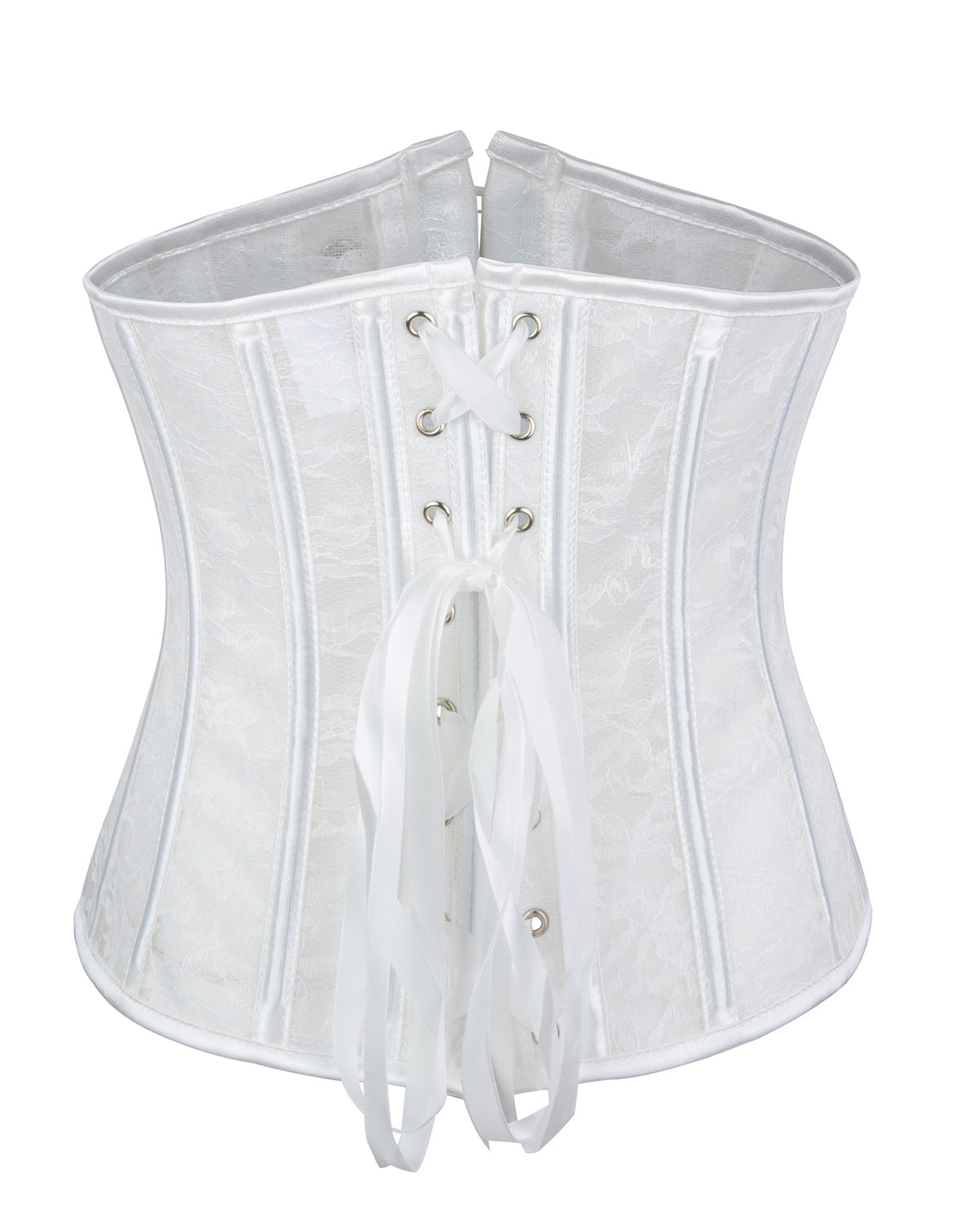 Lacing Corset Top Satin Boned Overbust Body Shaper Bustier