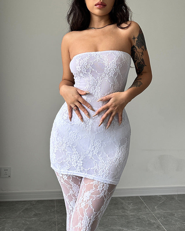 So Lovely Lace Micro Mini Dress Set