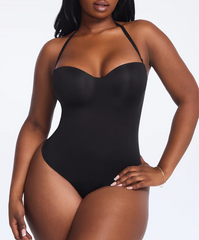 Adjustable Shoulder Straps Underwire Double-Layered Abdominal Control Thong Shapewear