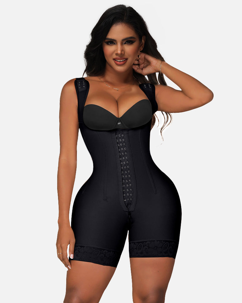 Faja Tummy Control Open Bust Shapewear Thigh Slimmer Zipper Crotch Body Shaper