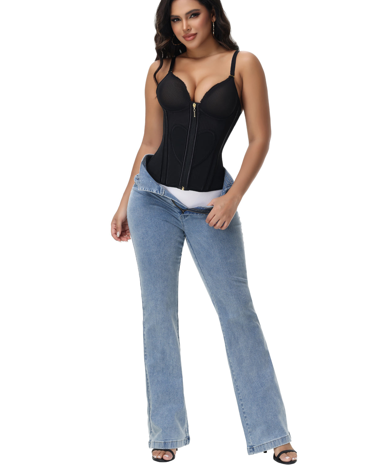Waist Trainer for Tummy Control Vest Black Corset Shapewear Bustier Tank Tops Going Out Body Shaper with Straps