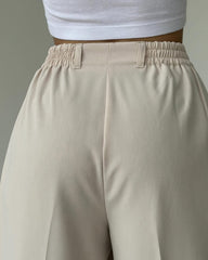 High-Waisted Wide-Leg Pleated Trousers for Women