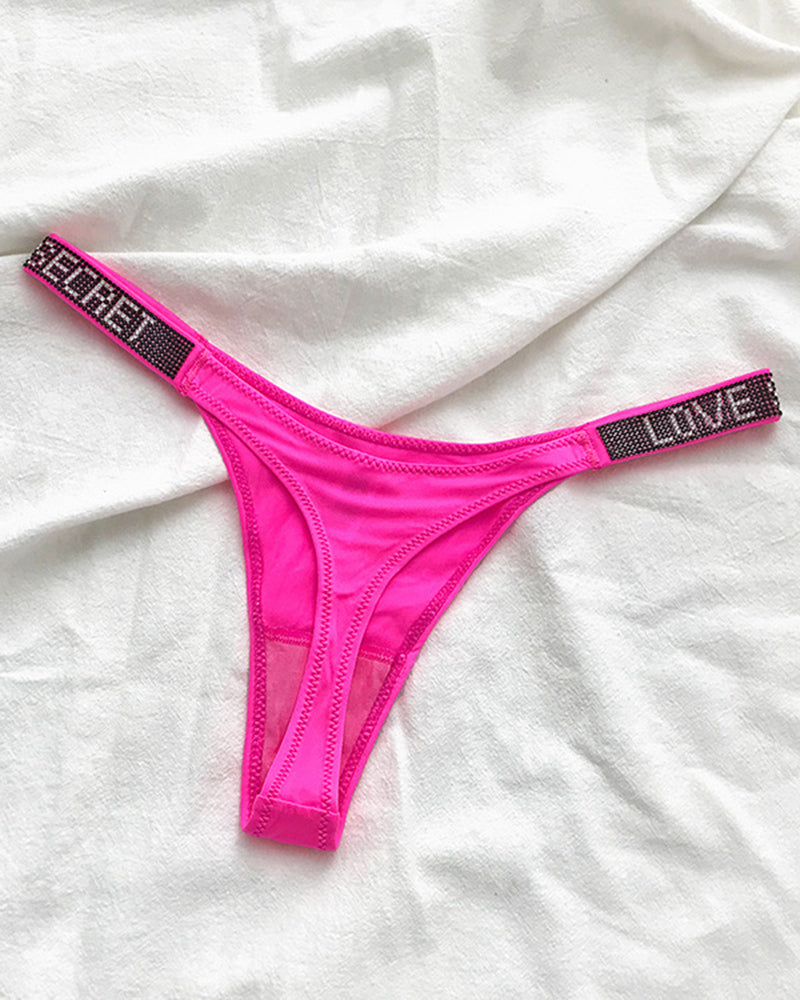 Low Waist T Pants Narrow Edge Water Diamond Underwear Sports Hip Lifting Thong Breathable Invisible
