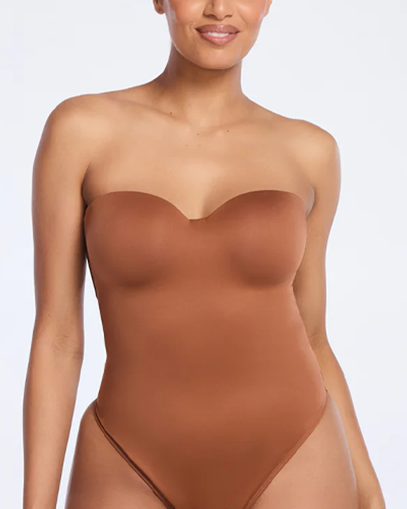 Adjustable Shoulder Straps Underwire Double-Layered Abdominal Control Thong Shapewear