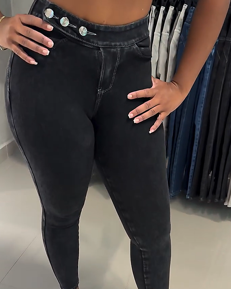 High-Waist Skinny Jeans