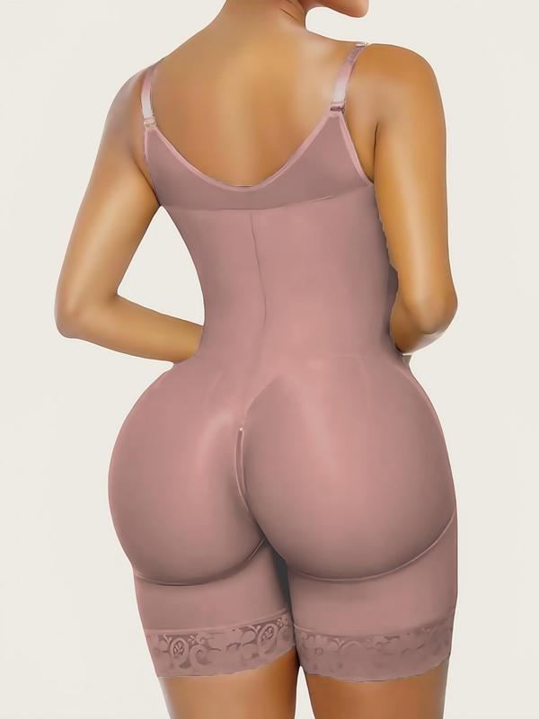 Breathable Leg Fabric Patchwork Bust Shaping Bodysuit