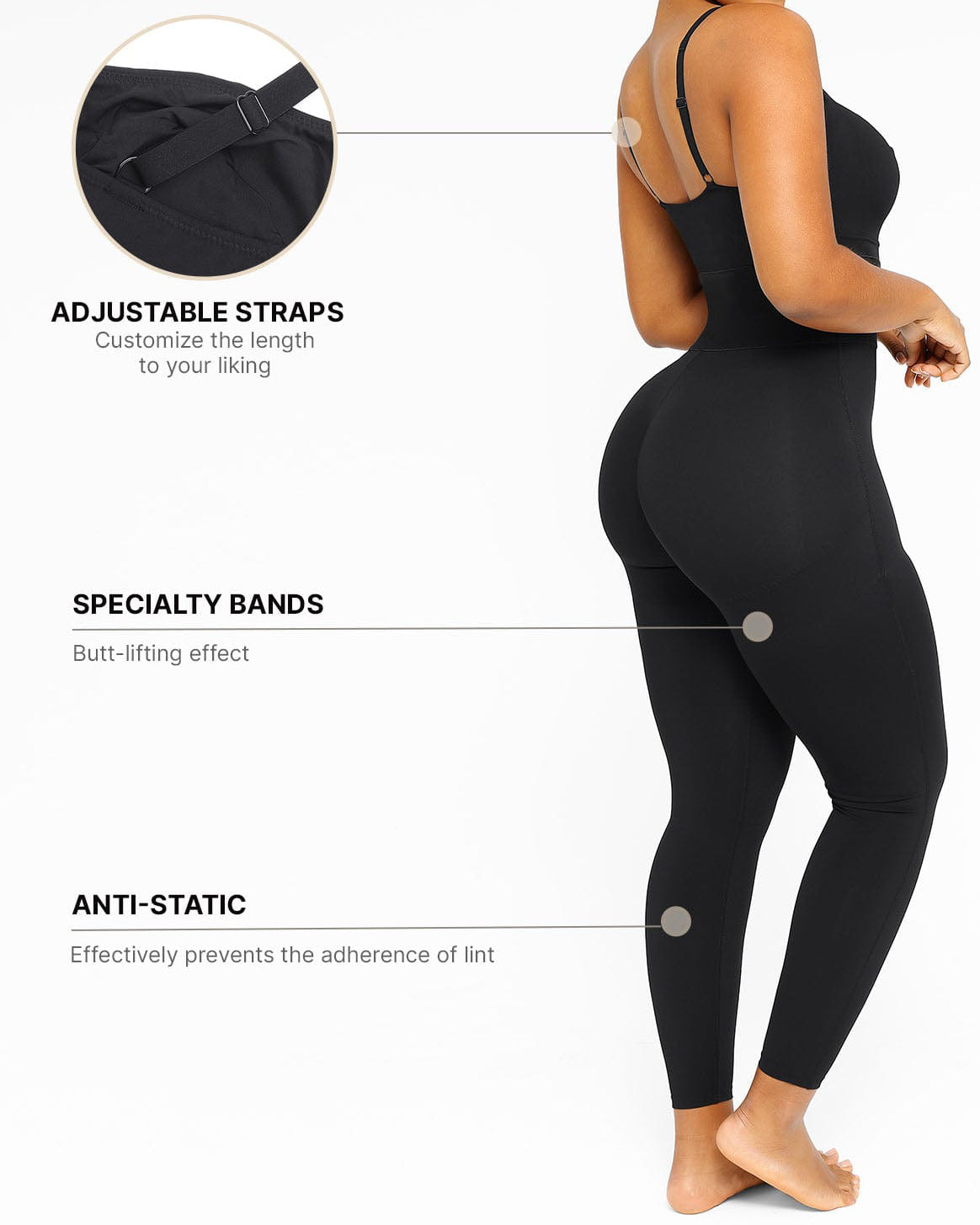 Adjustable Straps Tummy Control Shaping Jumpsuit