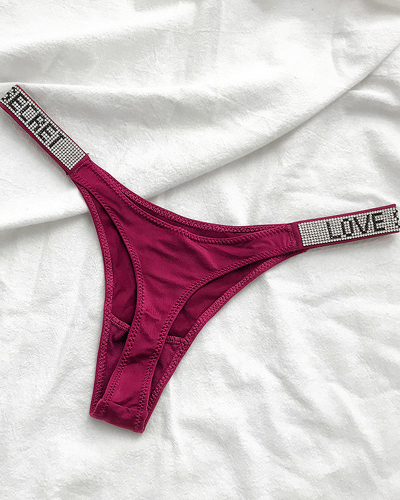 Low Waist T Pants Narrow Edge Water Diamond Underwear Sports Hip Lifting Thong Breathable Invisible
