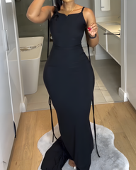 Fashionable Slim Slip Maxi Dress