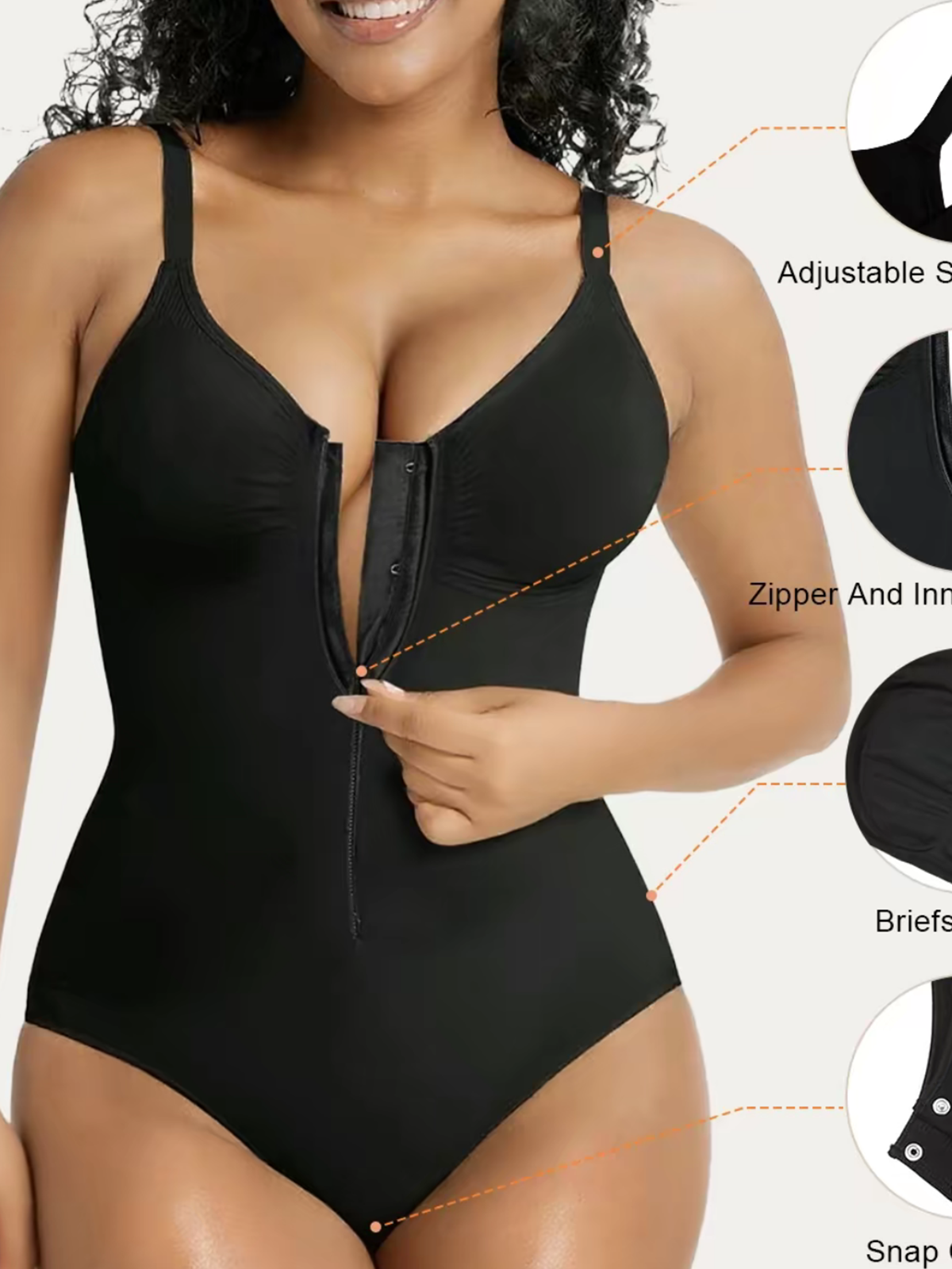 Comfortable Zipper Tight Tummy Control Triangle Body Shaper