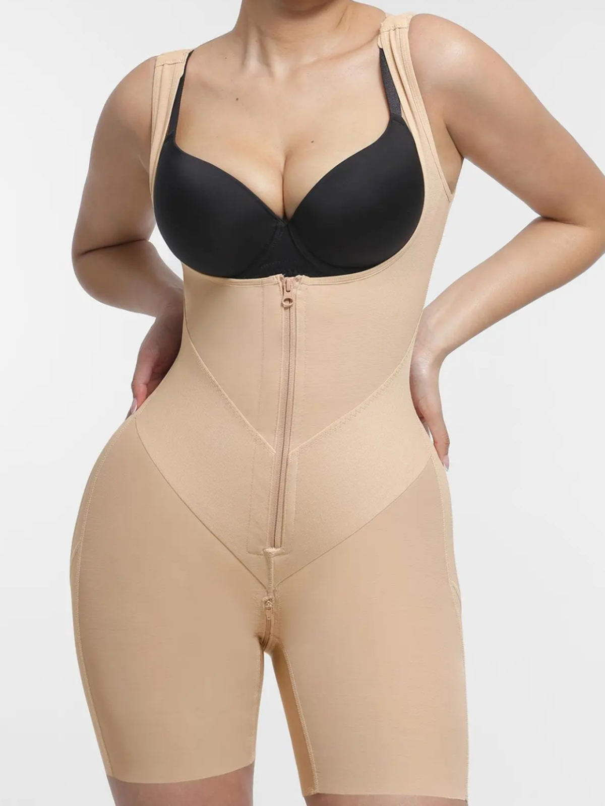 U Shaped Front Tummy Control Postpartum Shaper High Back Coverage Butt Lifting Bodysuit