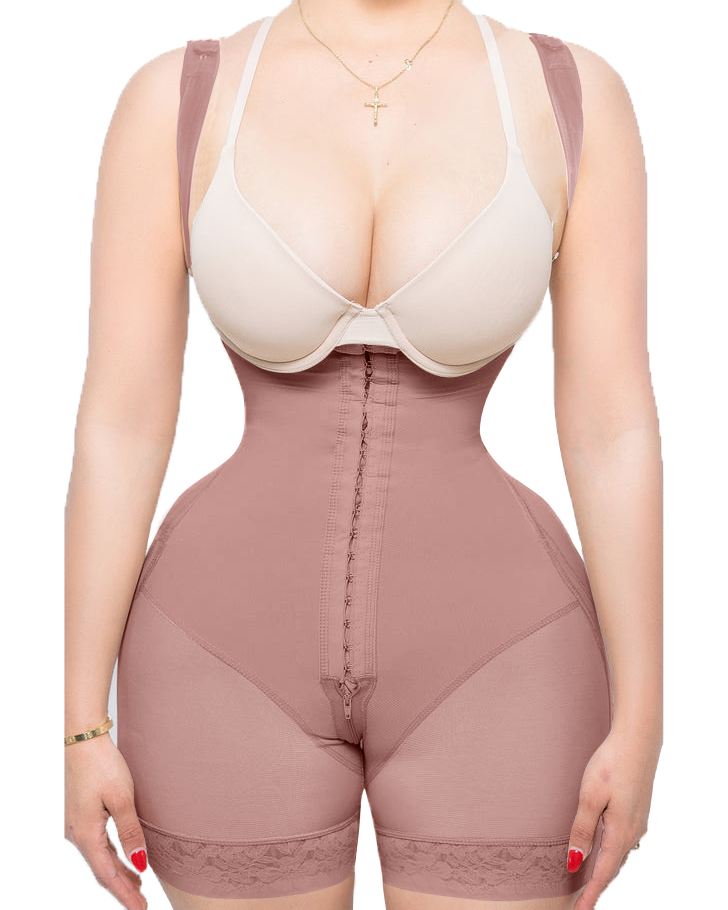 Drawstring Anti-Cellulite Bodysuit with Hooks