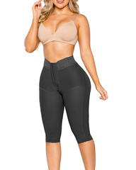 High Waisted Shaping Midi Pants Grommet Control