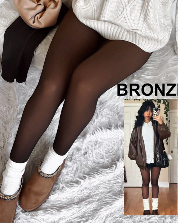 High Waist Stretch Fleece Lined Leggings (Closed Foot)