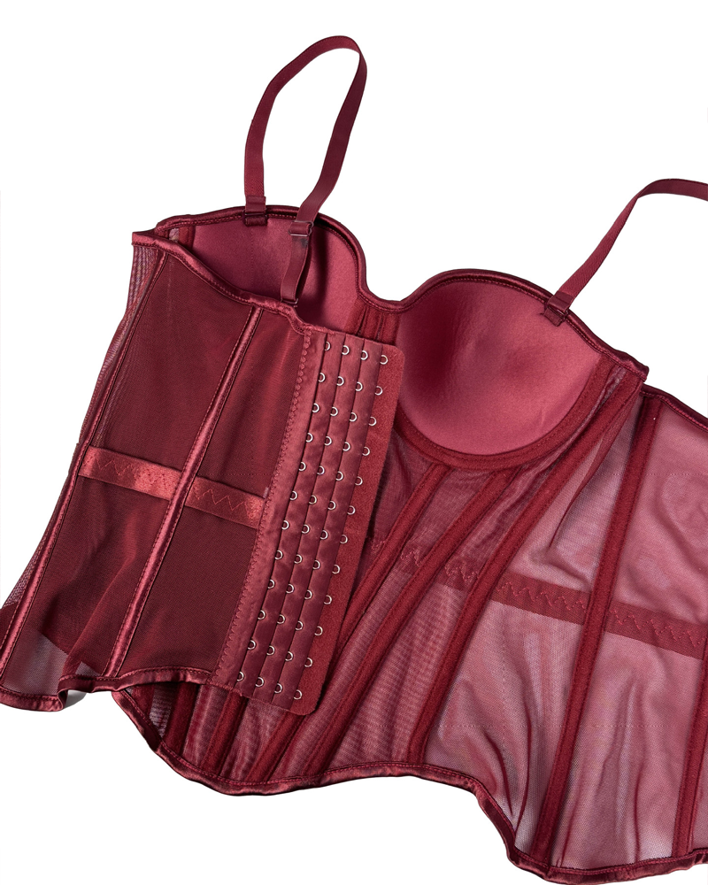 Mesh Suspender Corset Top