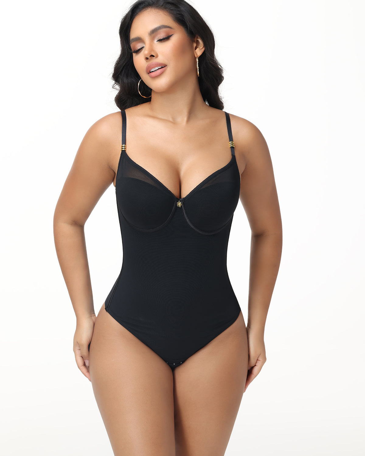 Back Lace-up Thong Seamless Skinny Bodysuit