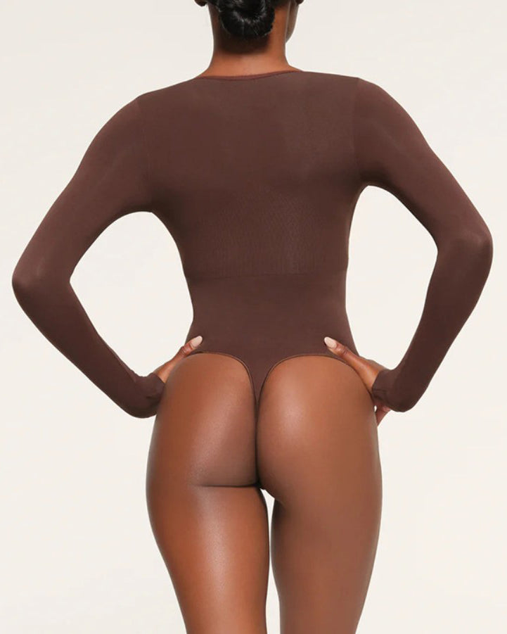 Tummy Shaping V Neck Slimming Thong Bodysuit