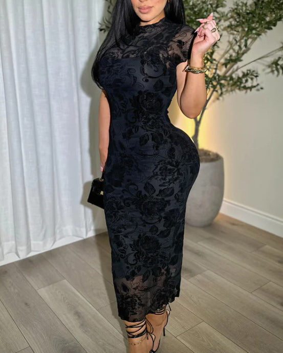 Sheer Mesh Bodycon Dress